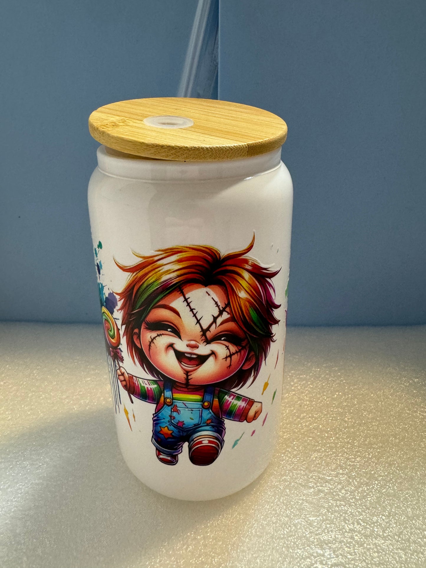 16oz. Chuckie Beer Can Glass