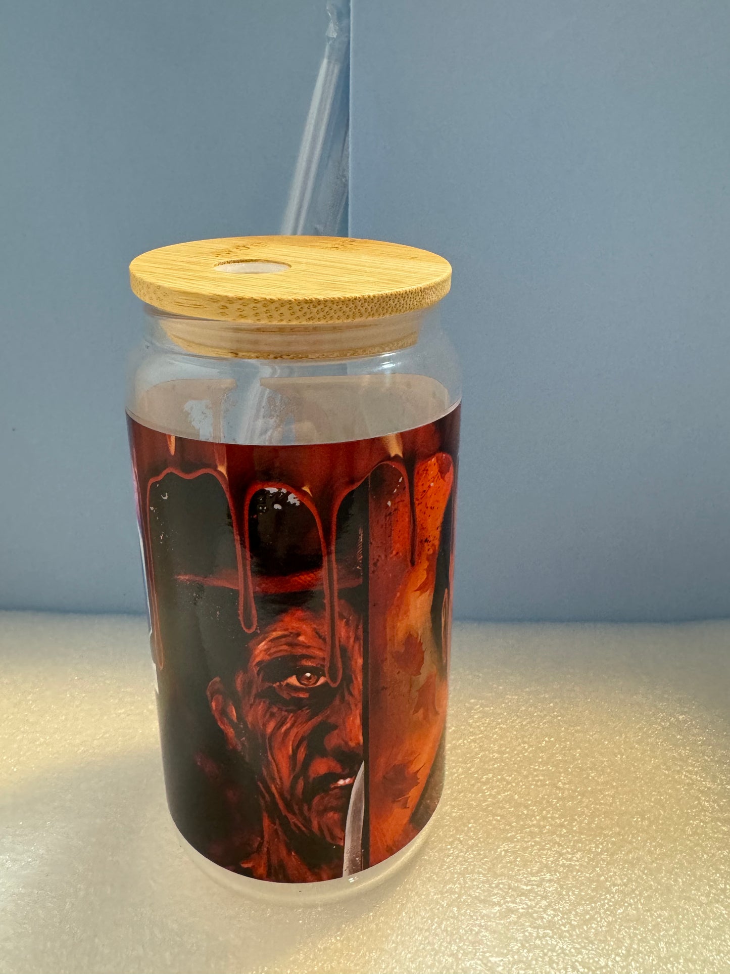 16oz Horror Tile Can Glass