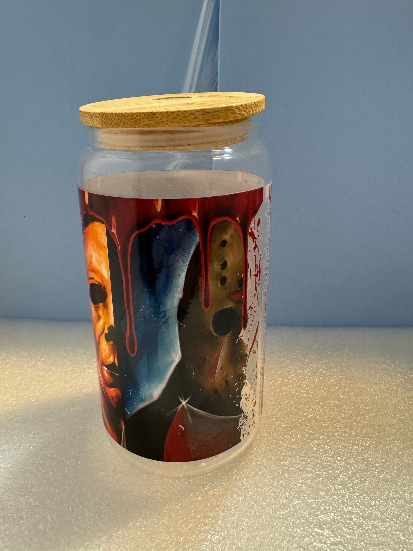 16oz Horror Tile Can Glass