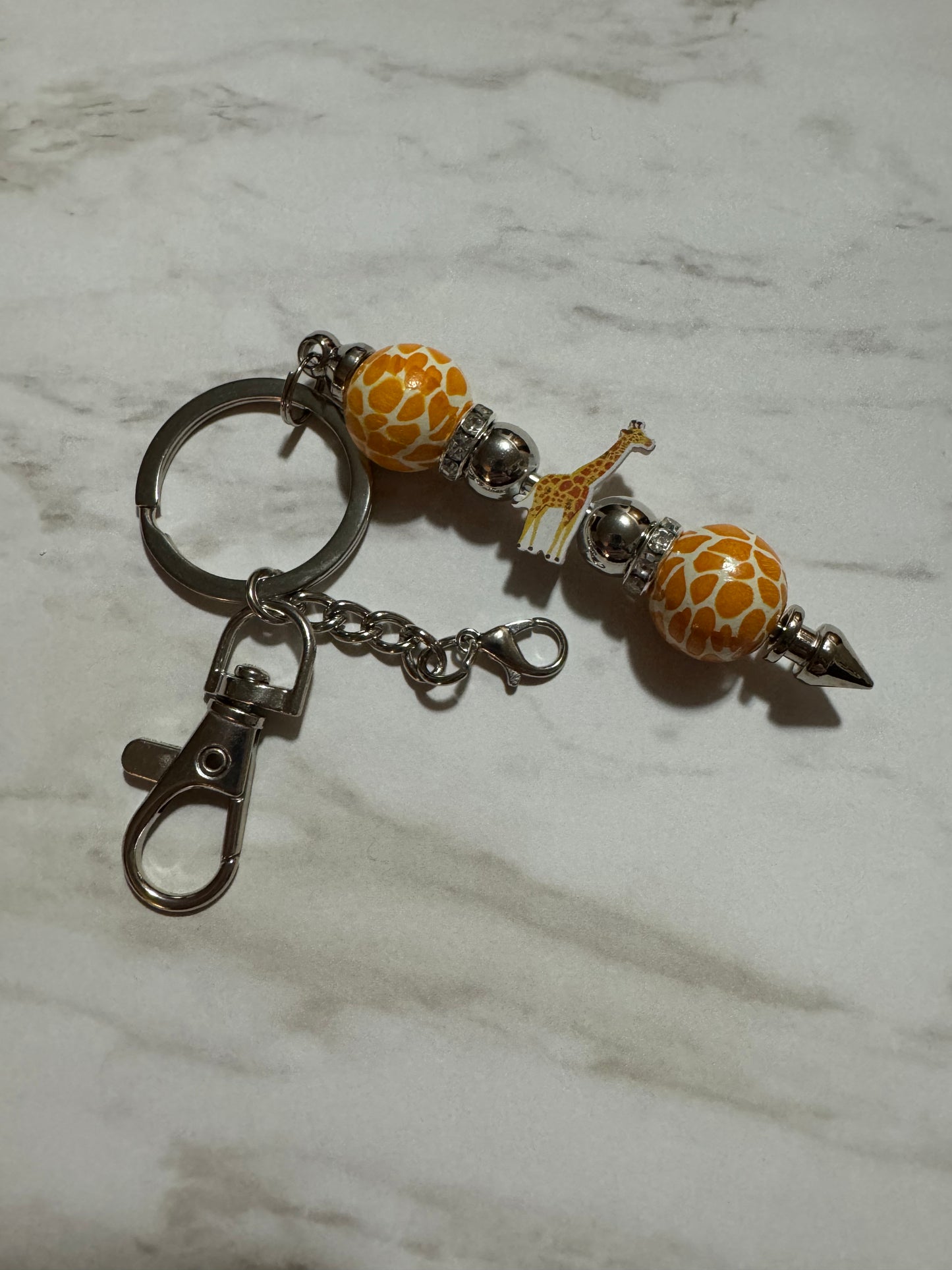 Beaded Giraffe Keychain