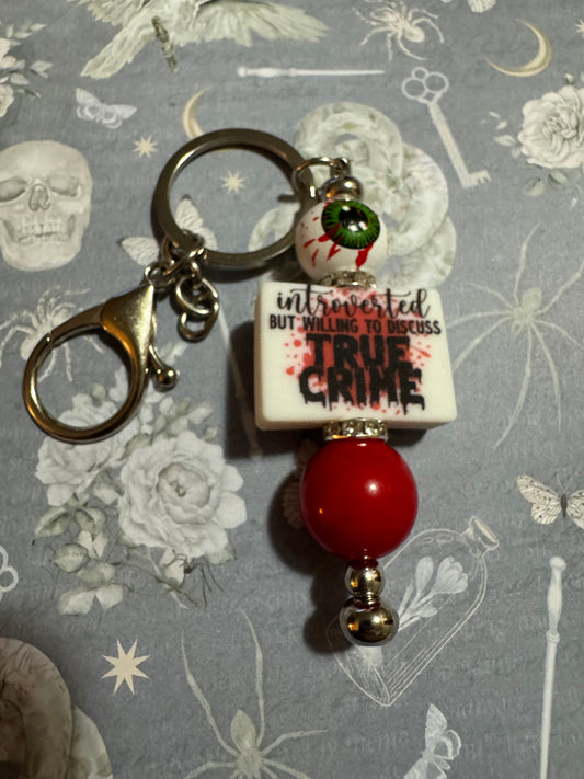 Introvert True Crime Keychain