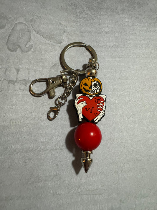 Pumpkin Skeleton keychain