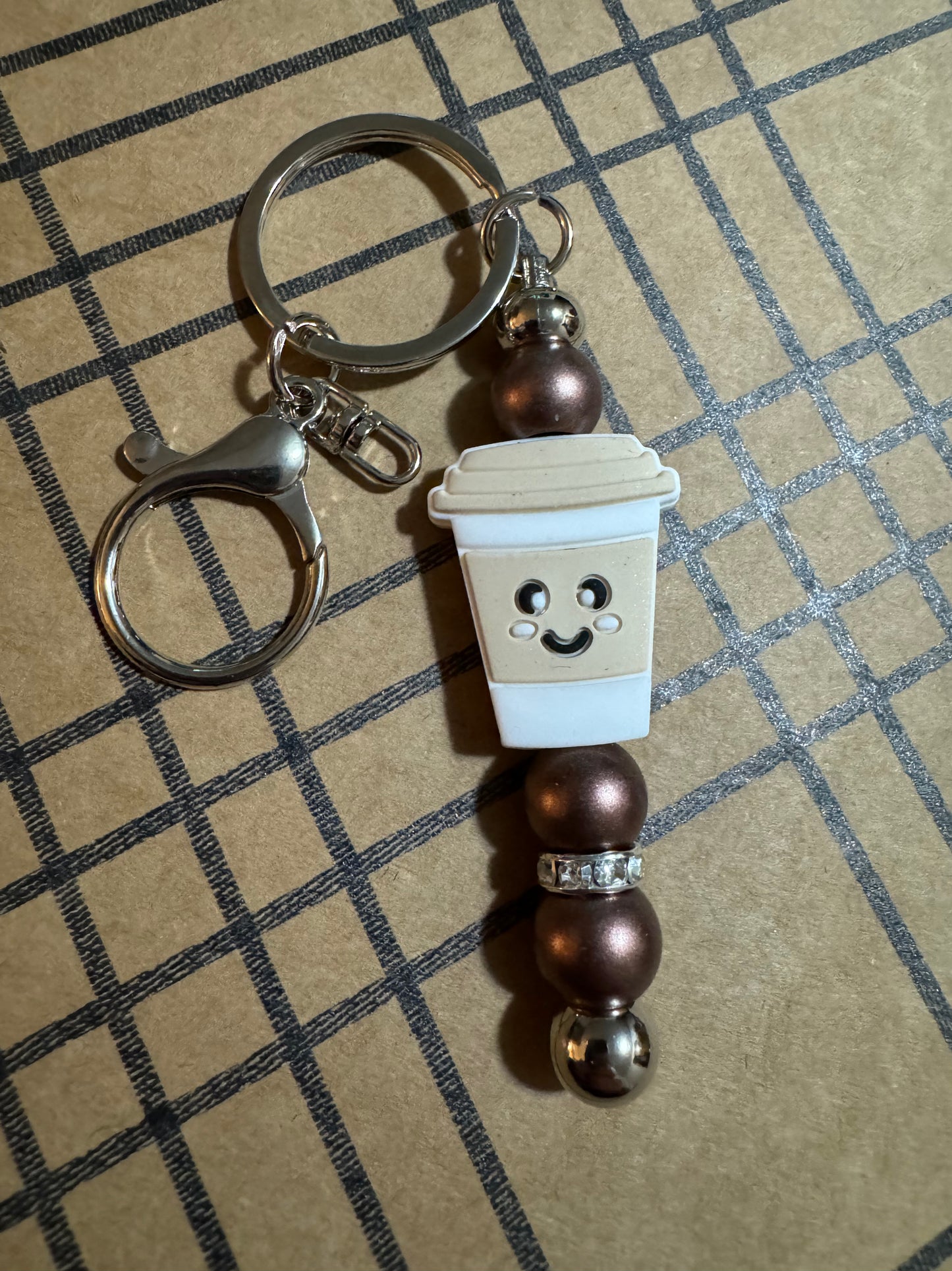 Caramel Happy Coffee Cup Keychain