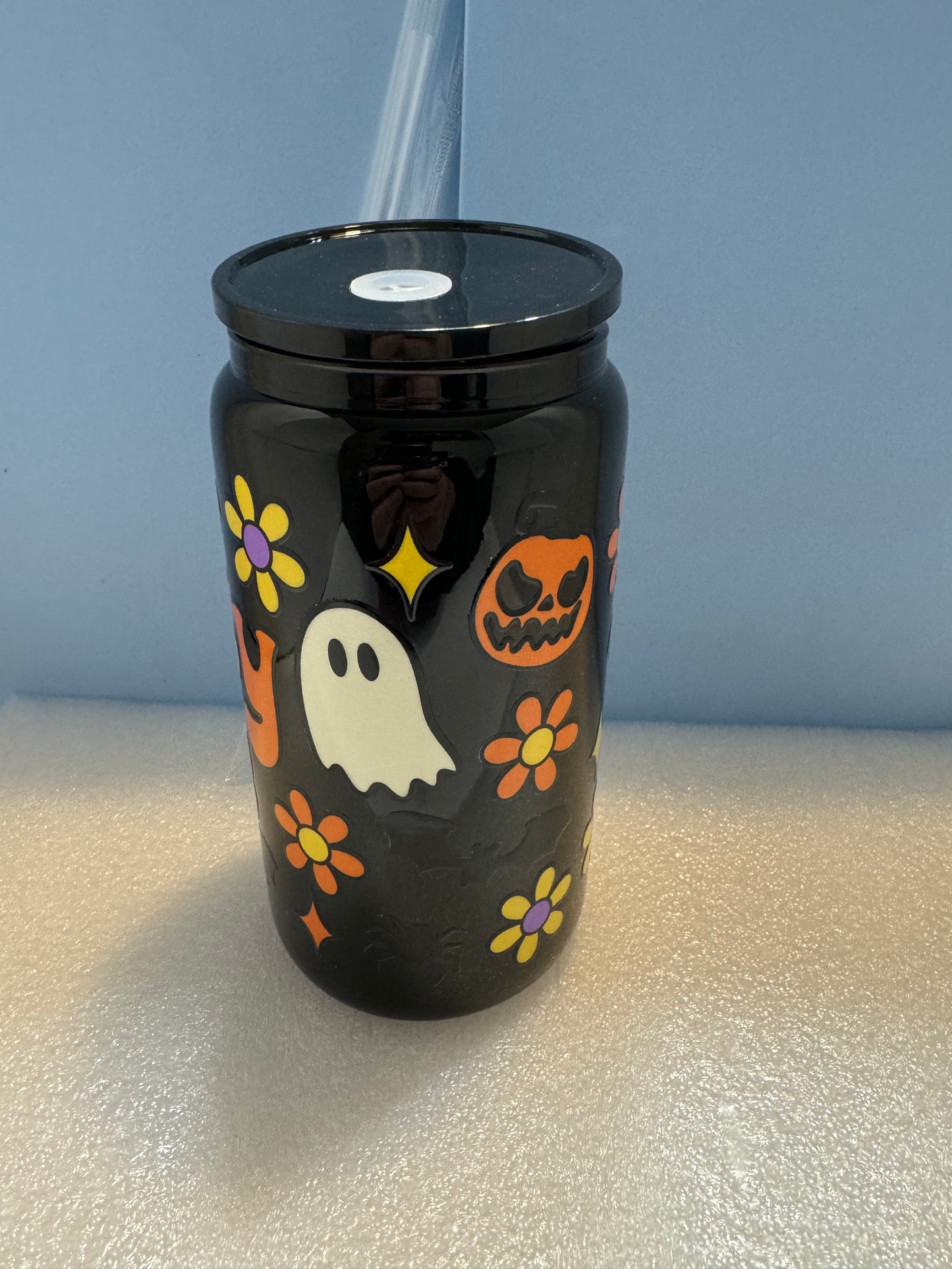 Spooky Babe Halloween Can Glass