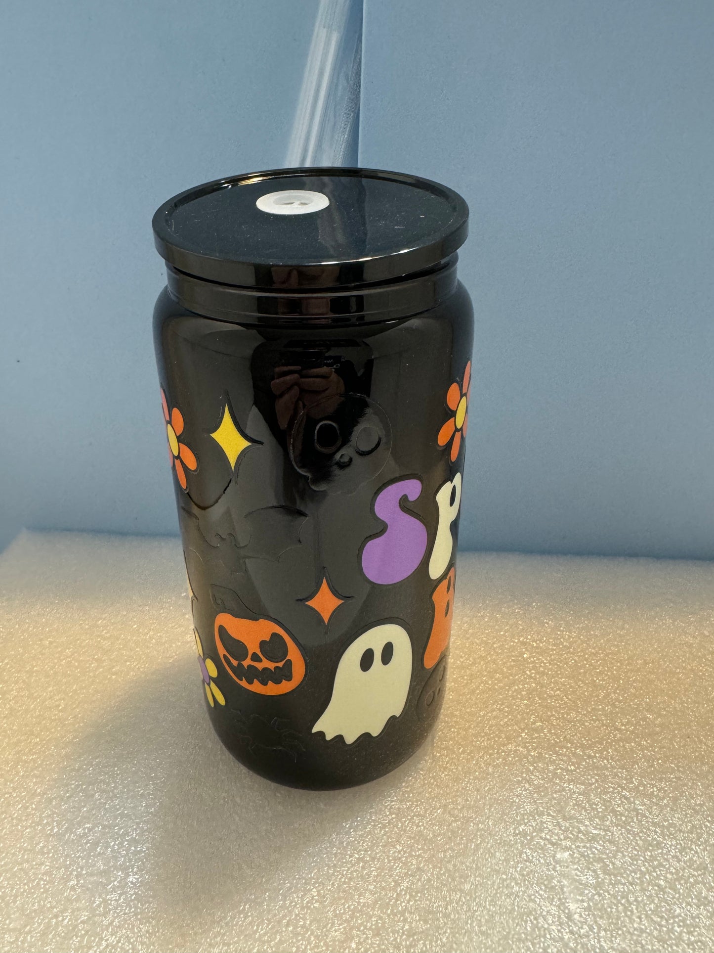 Spooky Babe Halloween Can Glass