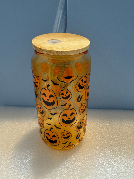 Hello Pumpkin Can Glass