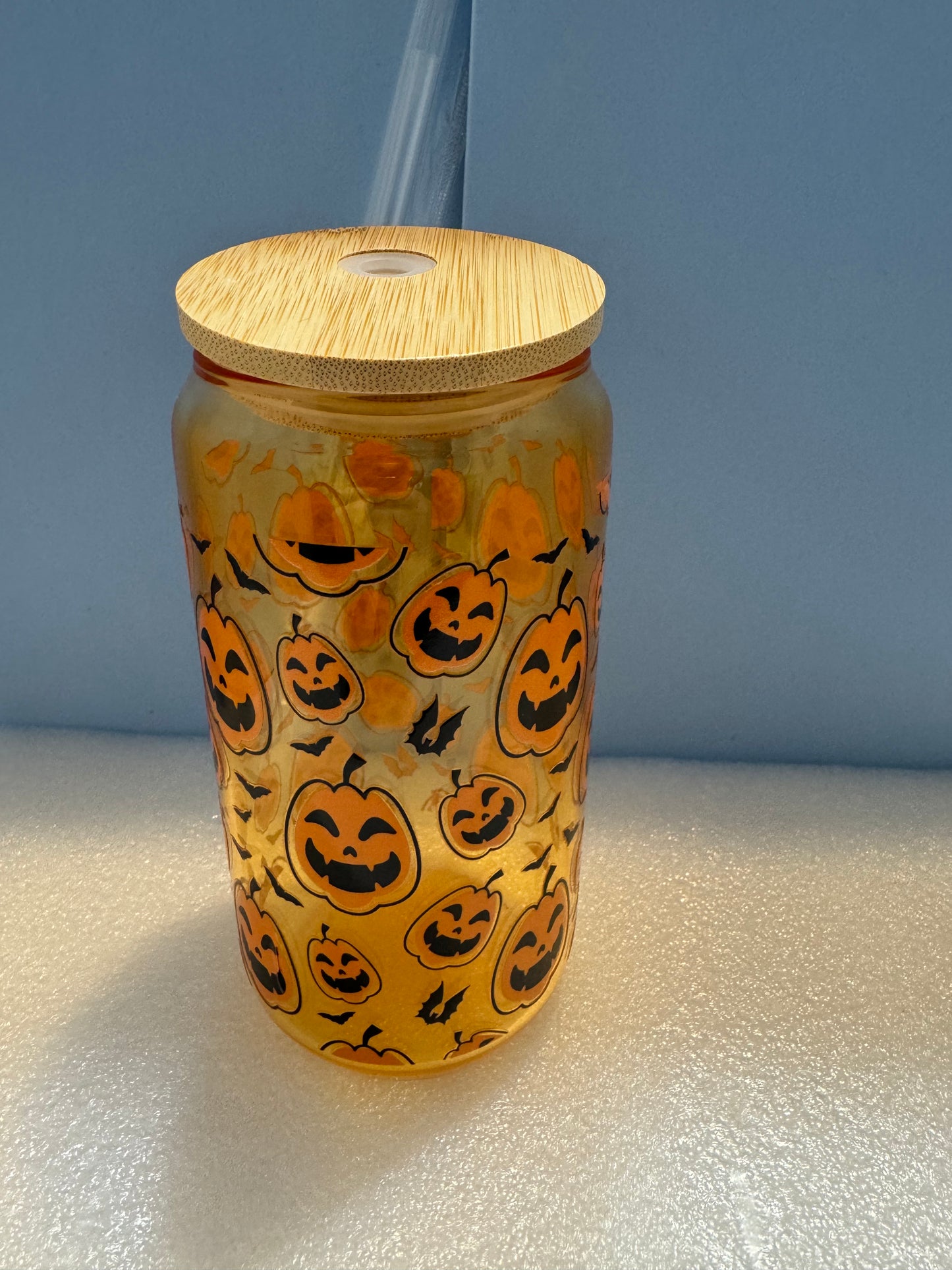 Hello Pumpkin Can Glass