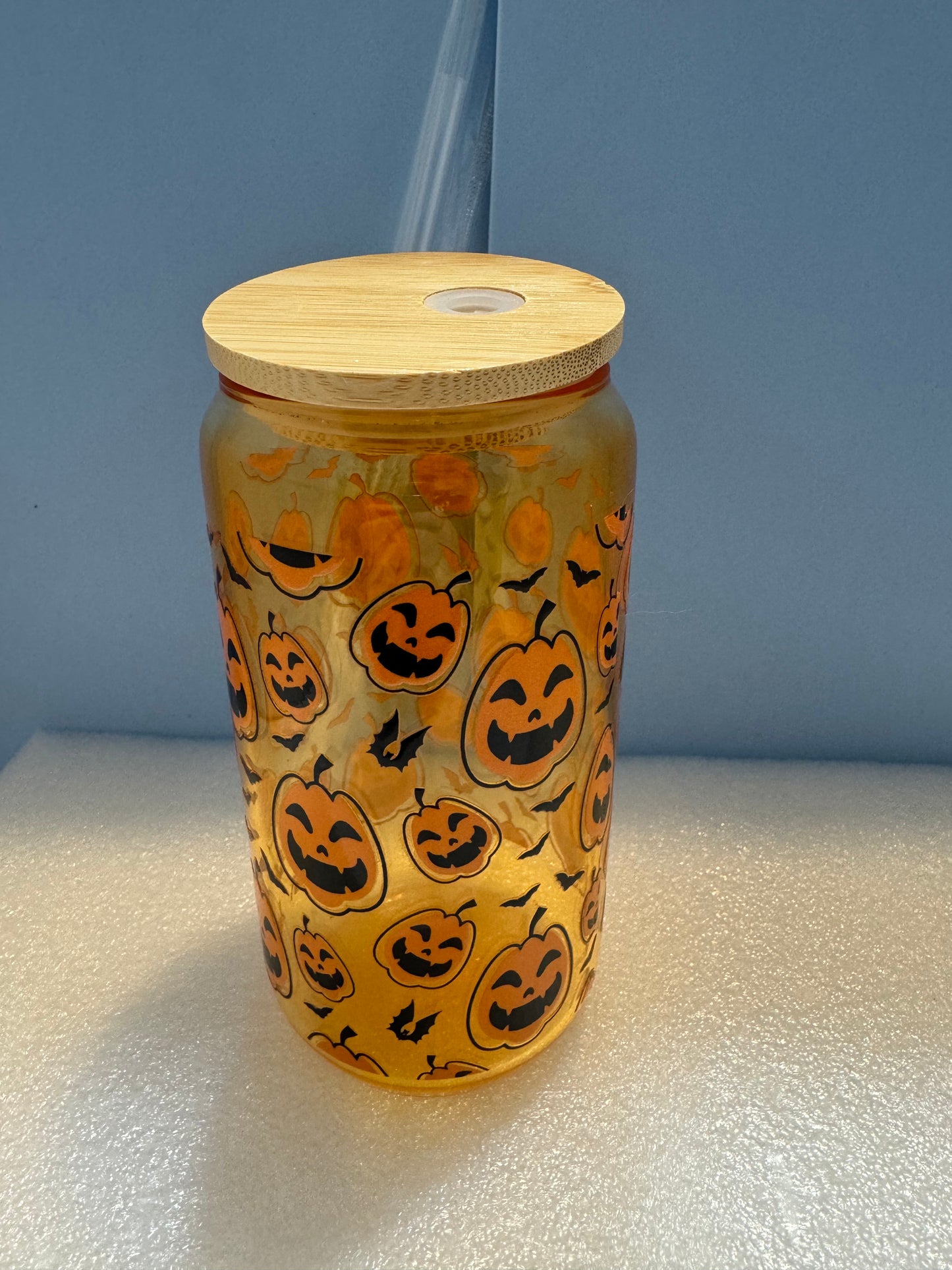 Hello Pumpkin Can Glass