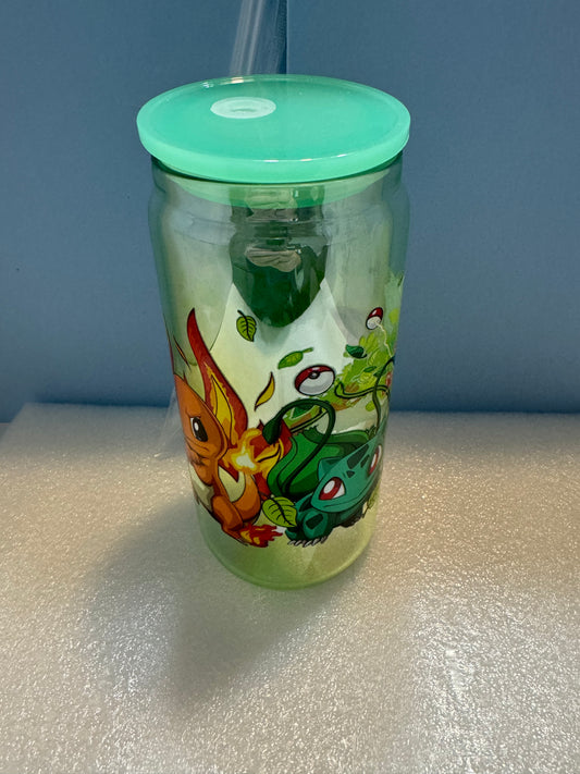 Green Pokémon Can Glass