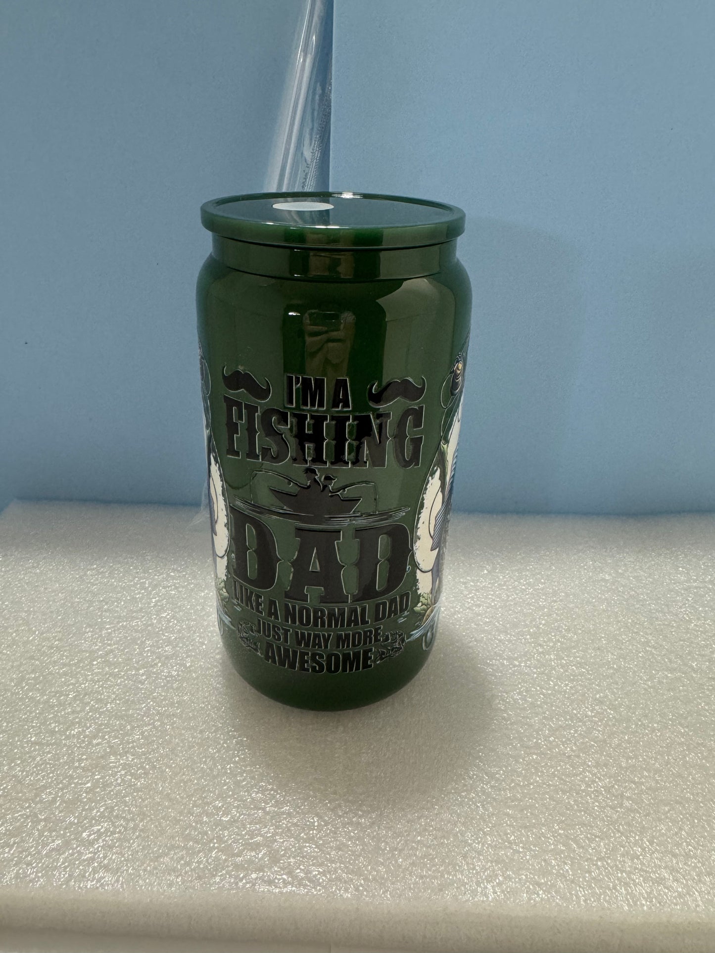 Fishing Dad Can Glass