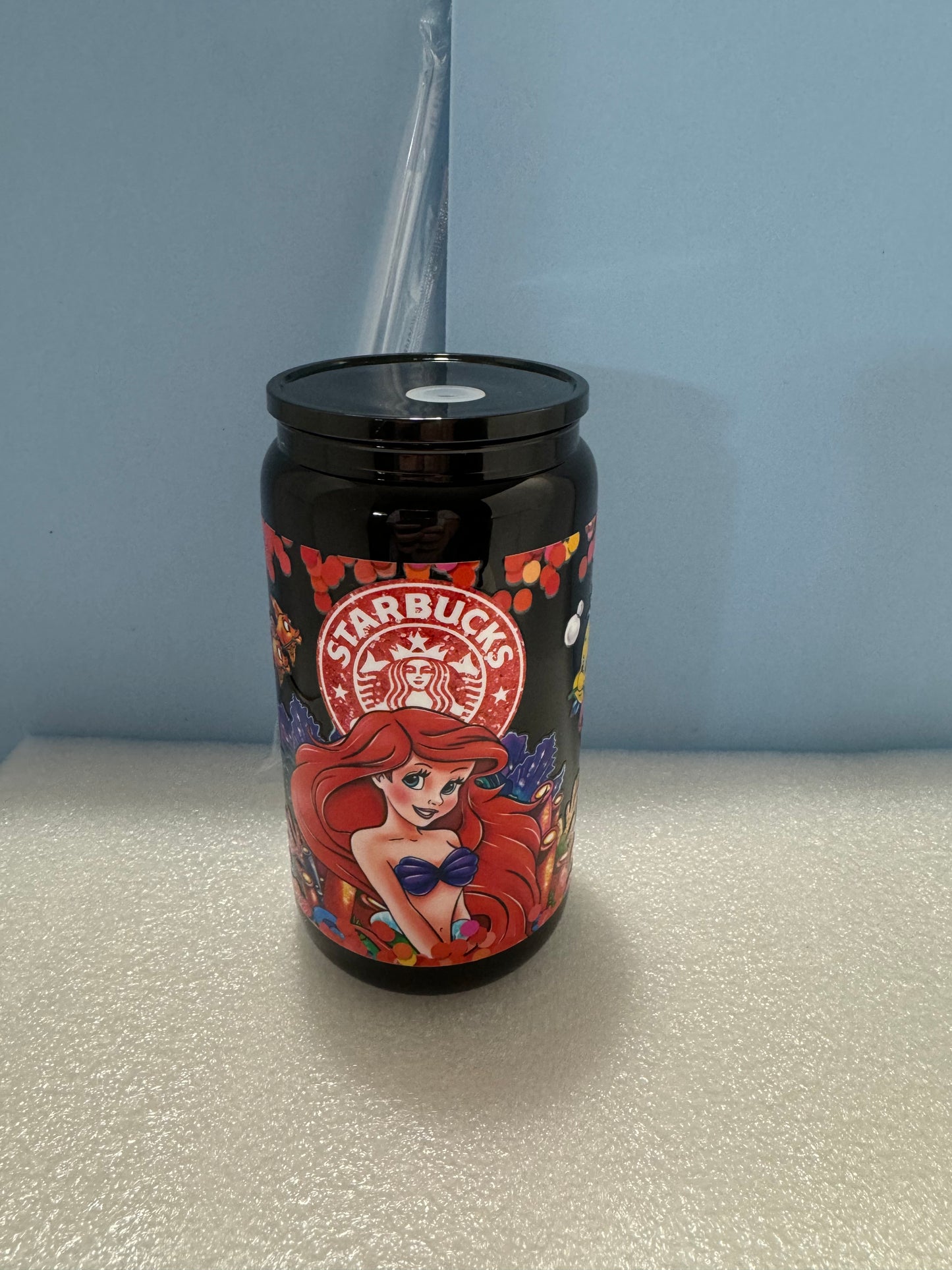 Ariel Starbucks Can Glass