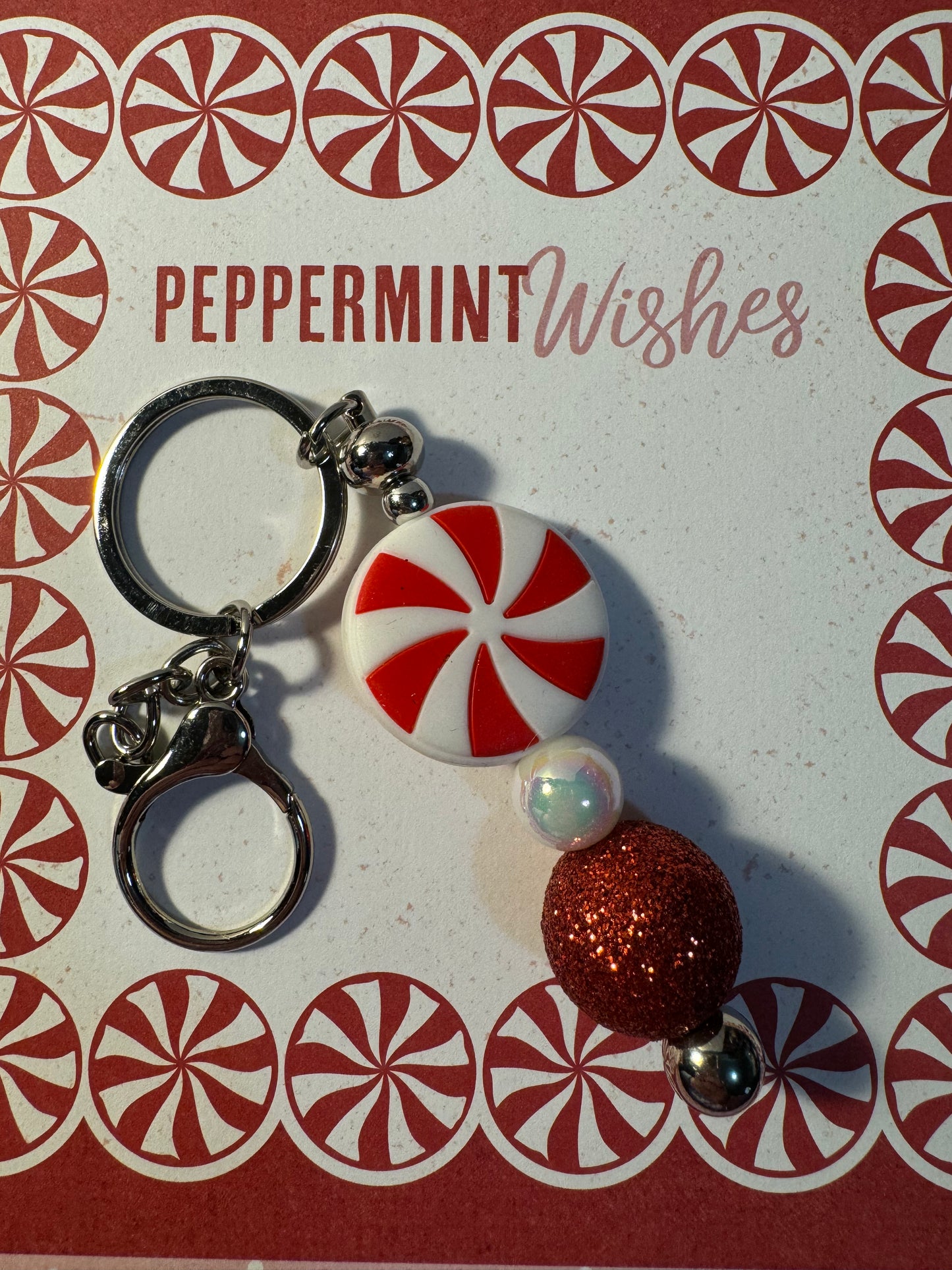 Peppermint Wishes Keychain