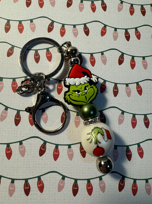 Grinch Santa Keychain