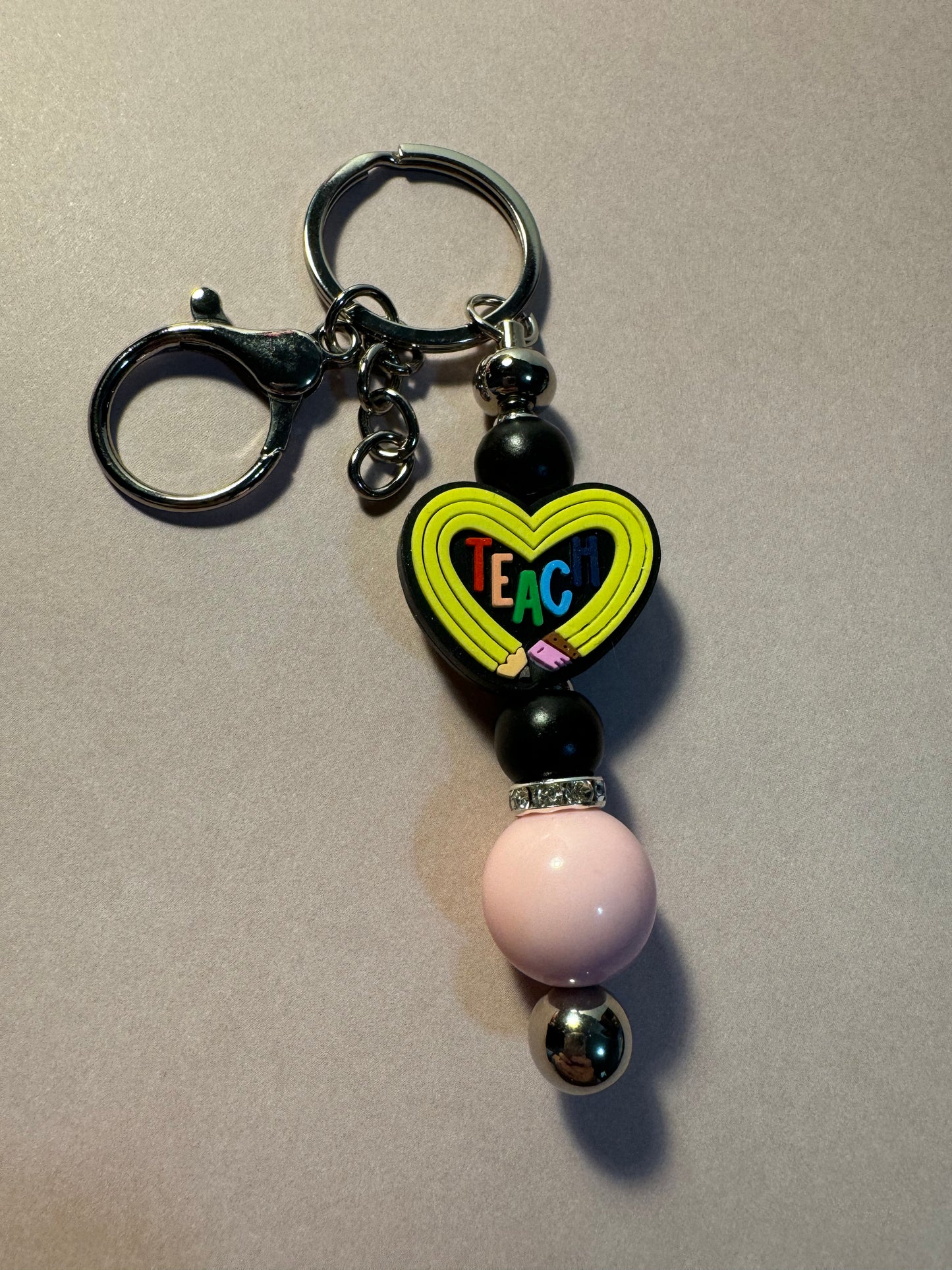 Teacher Heart Keychain