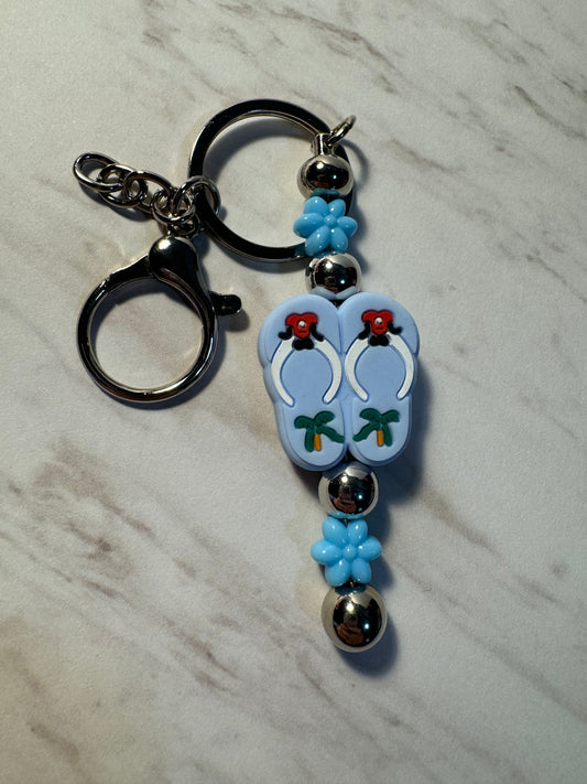 Blue Flip Flops Keychain