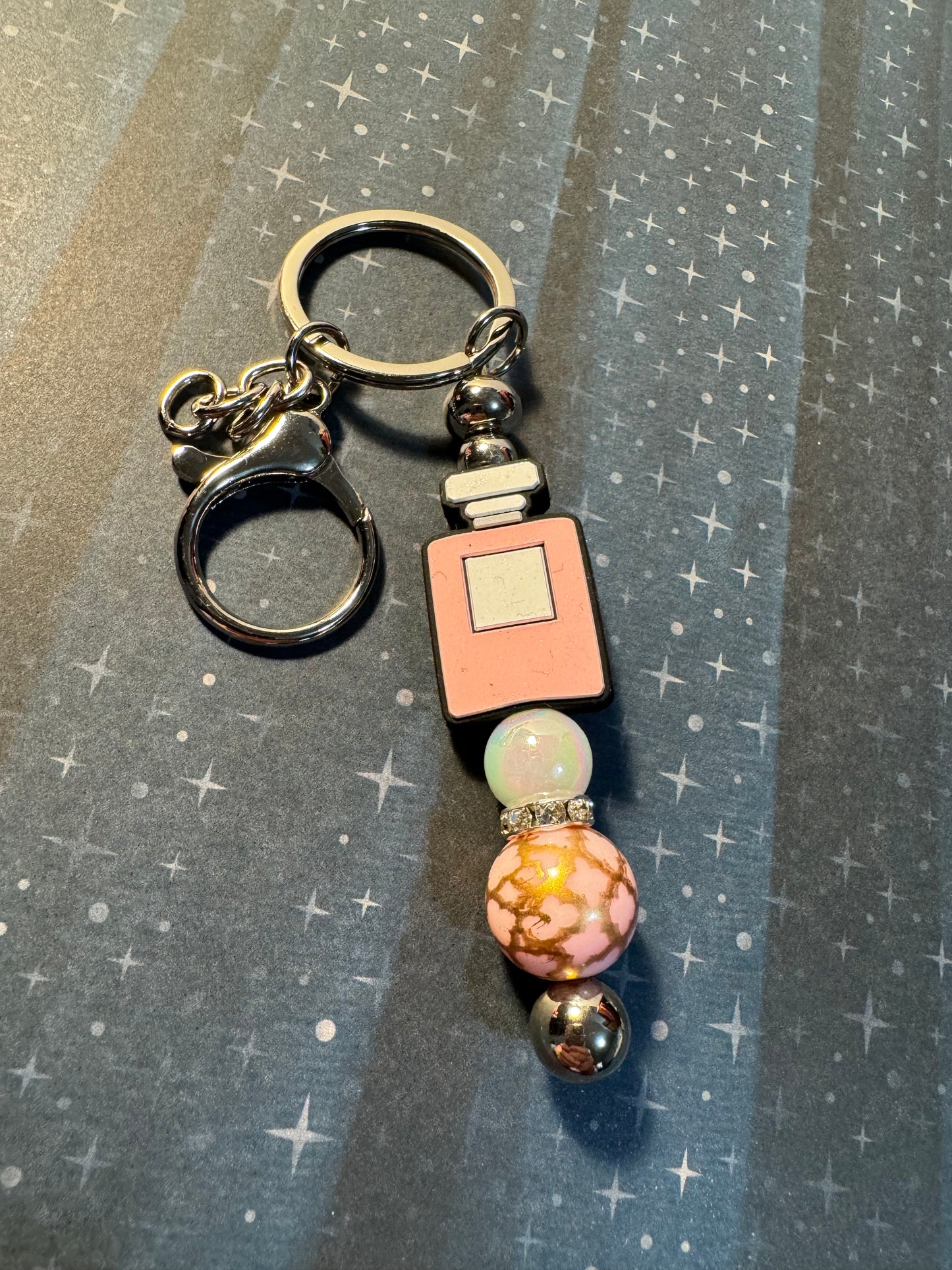 Pink Perfume Bottle Keychain