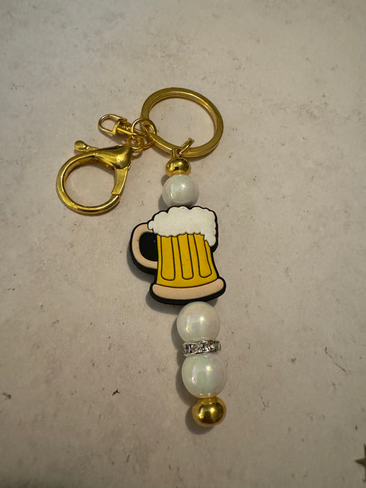 Beer Me Gold Keychain