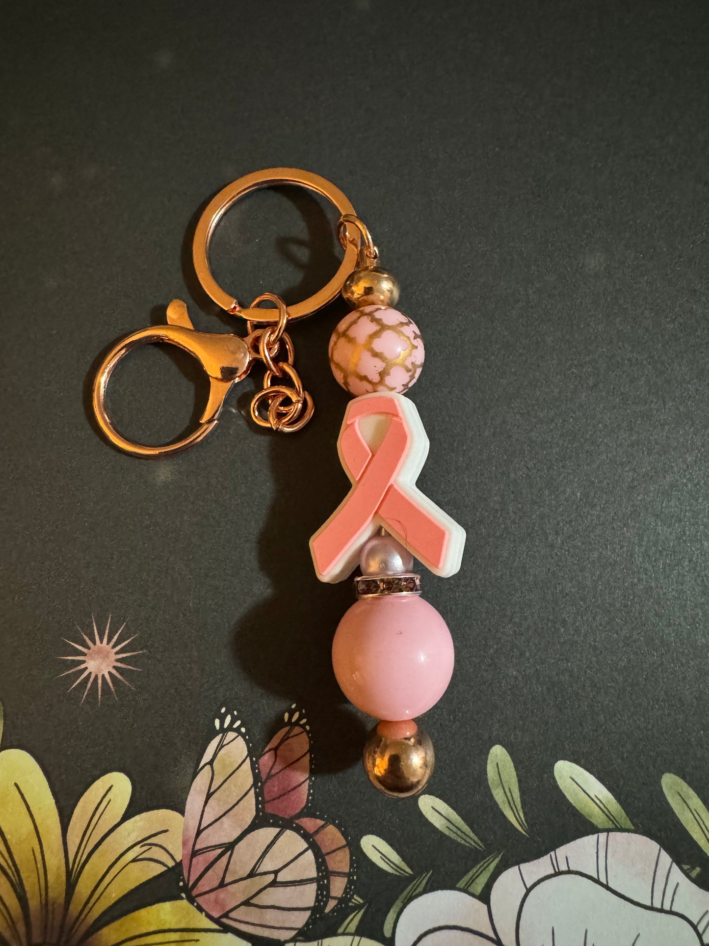 Light Pink Breast Cancer Support Keychain