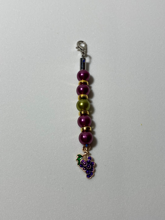 Grapes 3 Zipper Pull / Keychain Charm