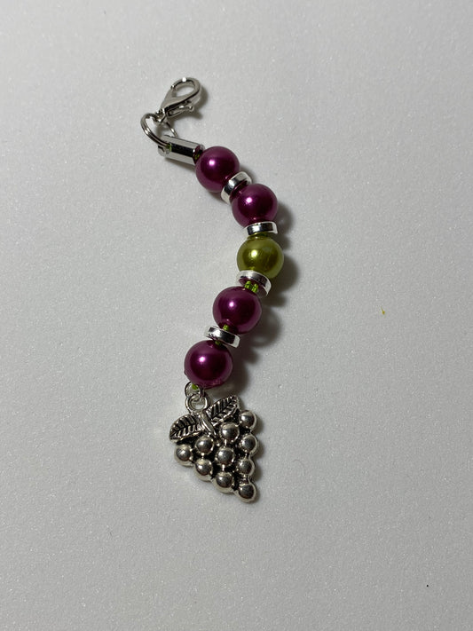 Grapes 2 Zipper Pull / keychain Charm