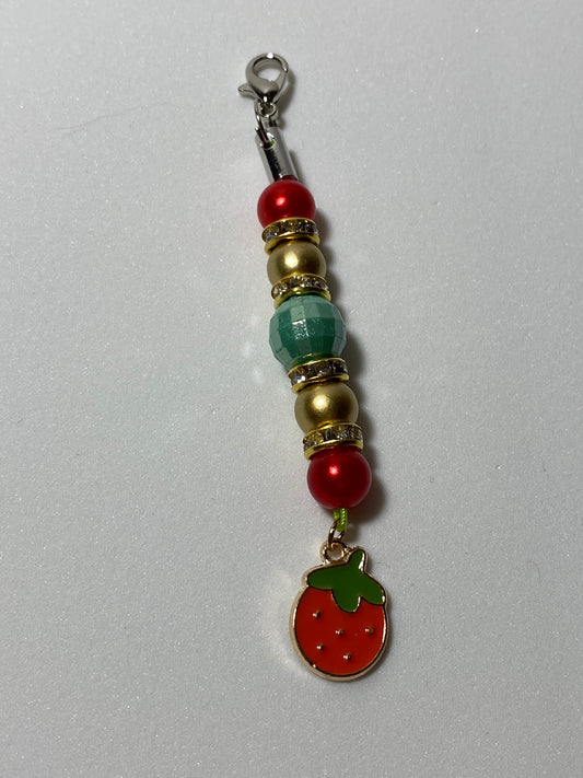 Strawberry 2 Zipper Pull / Keychain Charm