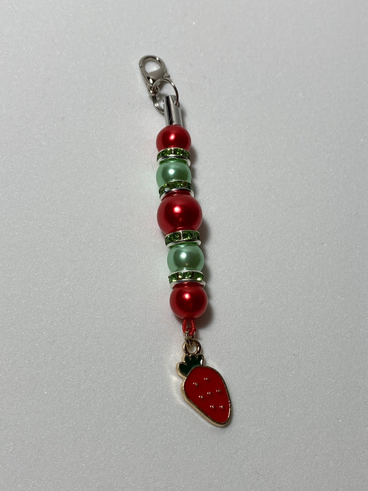 Strawberry 4 Zipper Pull / Keychain Charm