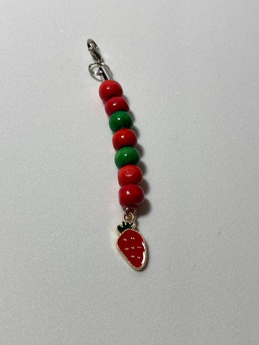 Strawberry 5 Zipper Pull / Keychain Charm