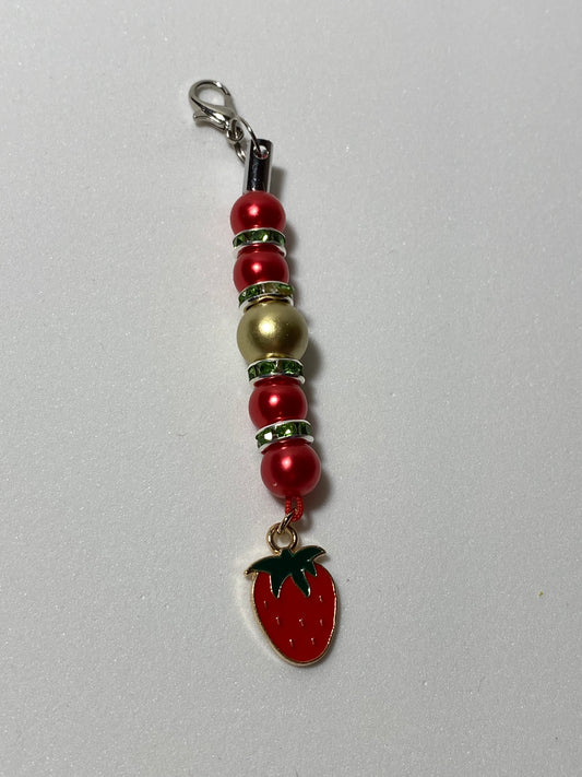 Strawberry 6 Zipper Pull / Keychain Charm