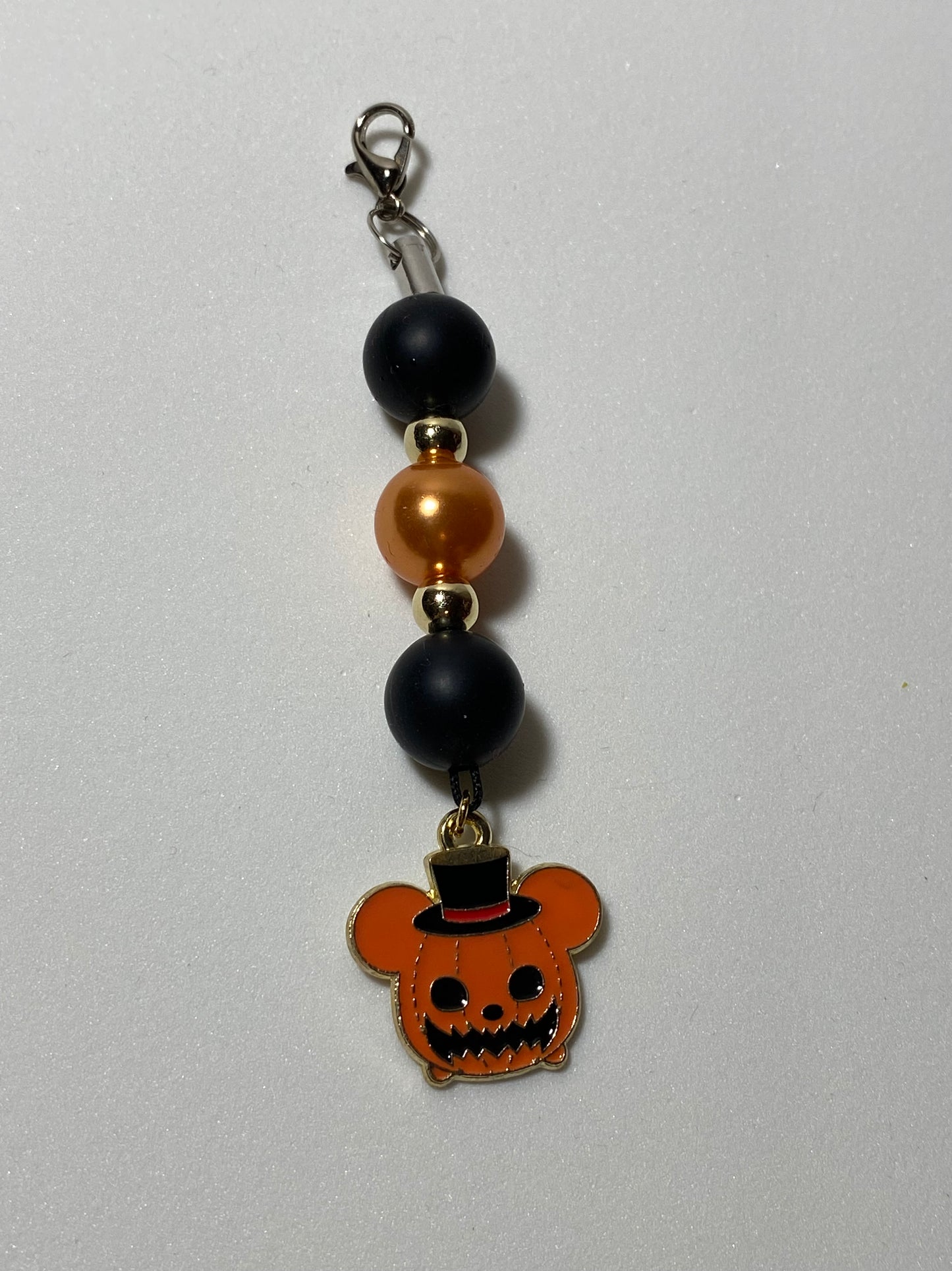 Jack Mickey Pumpkin Zipper Pull / Keychain Charm