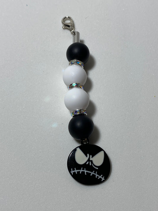 Black Jack Skellington Zipper pull / Keychain Charm