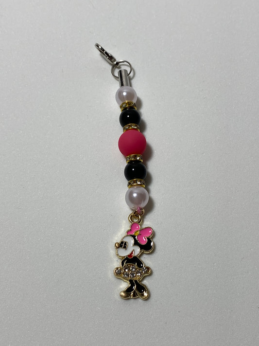 Minnie Bling Zipper Pull / Keychain Charm