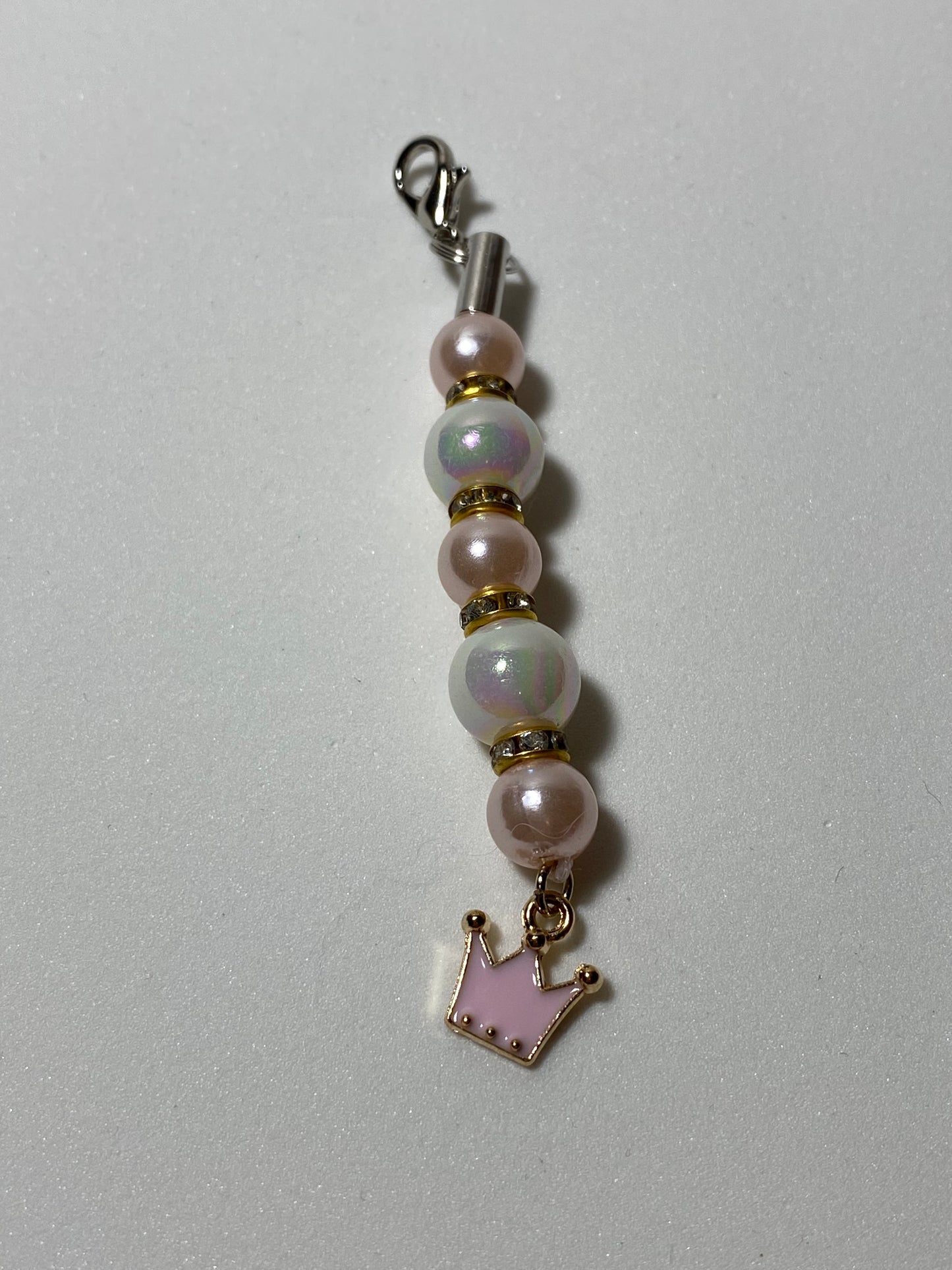 Pink Crown Zipper Pull / Keychain Charm