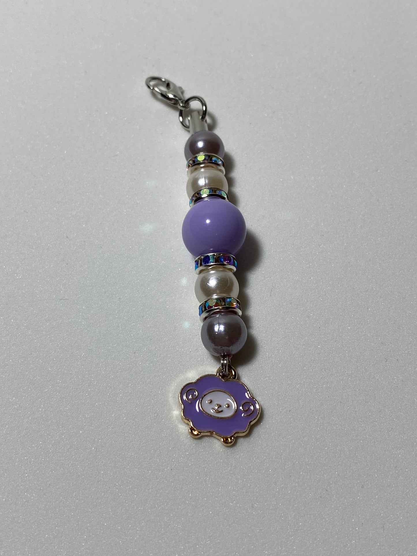 Purple Sheep Zipper Pull / Keychain Charm