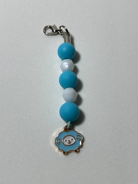 Blue Sheep Zipper Pull / Keychain Charm