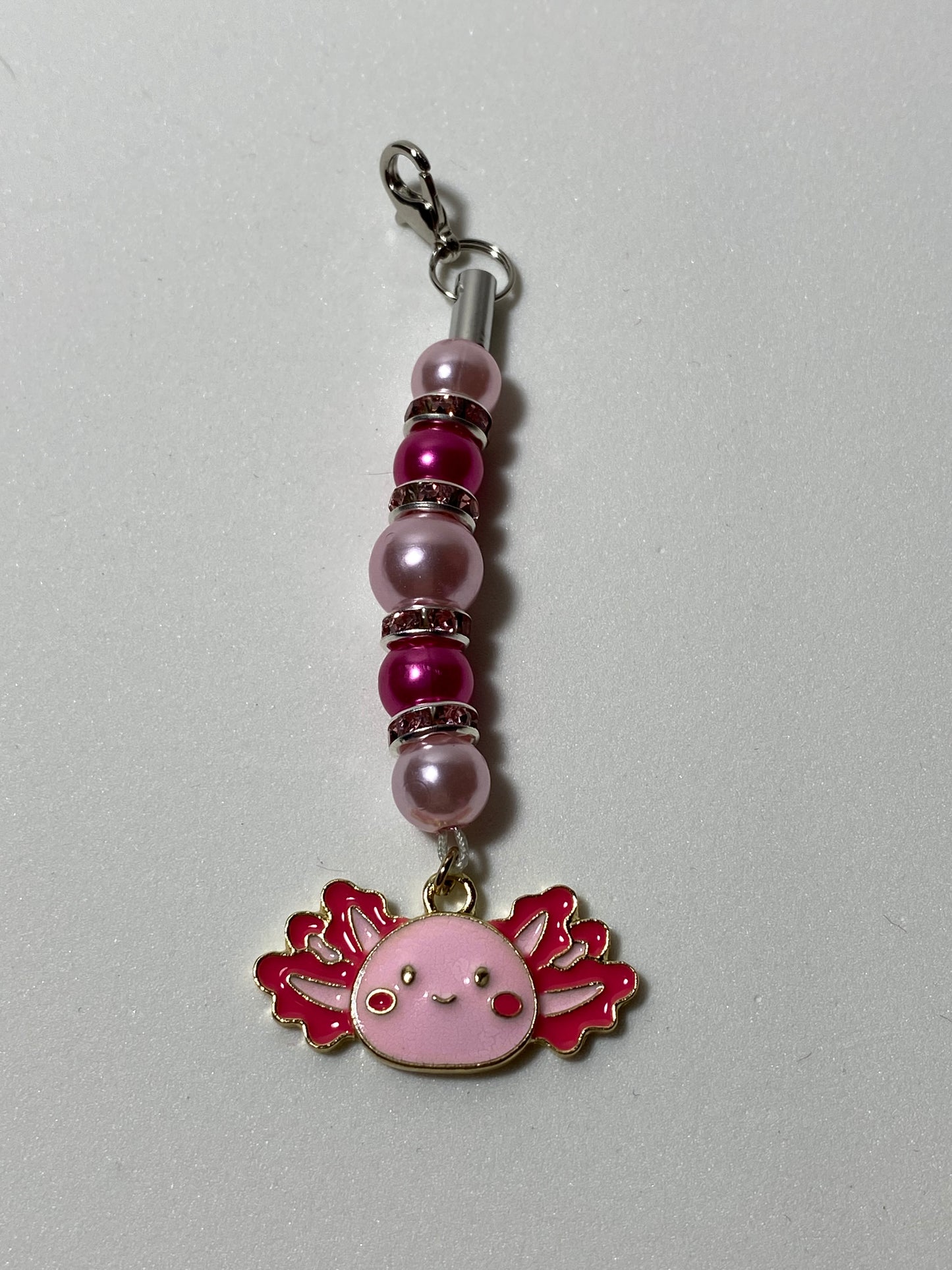 Axolotl Head Zipper Pull / Keychain Charm