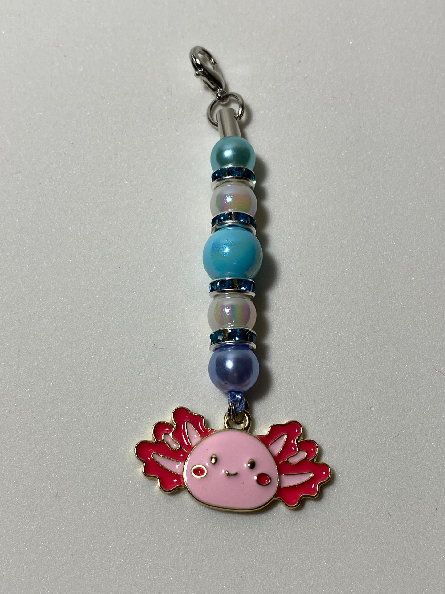 Axolotl Head 3 Zipper Pull / Keychain Charm