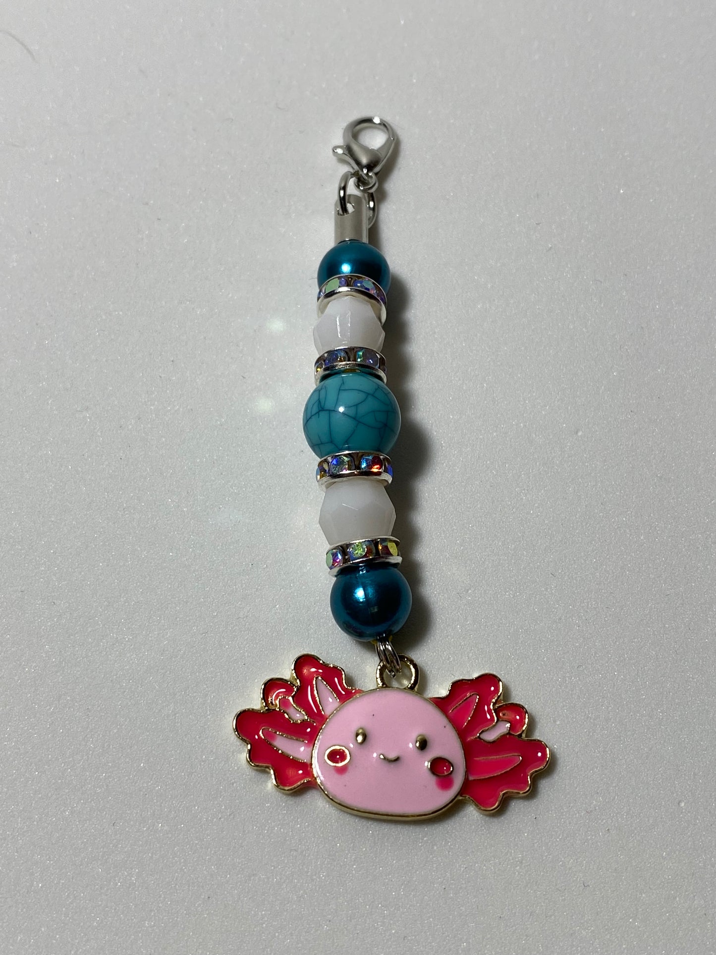 Axolotl Head 4 zipper Pull / Keychain Charm