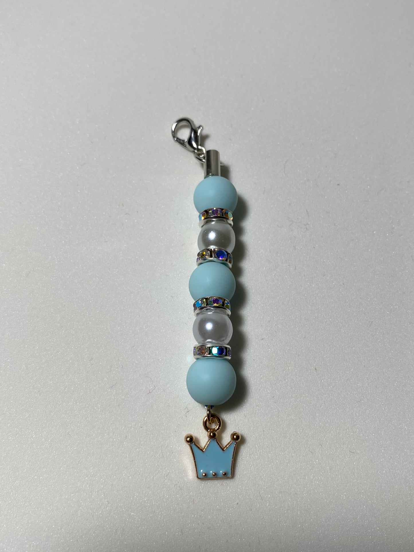 Blue Crown Zipper Pull / Keychain Charm