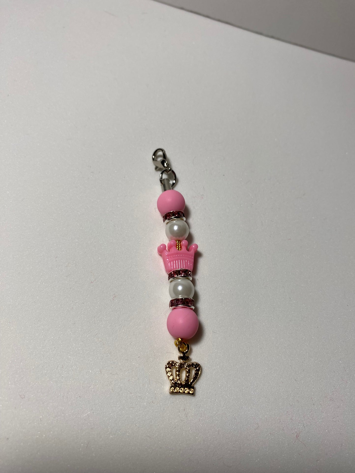 Pink Crown Zipper Pull / Keychain Charm