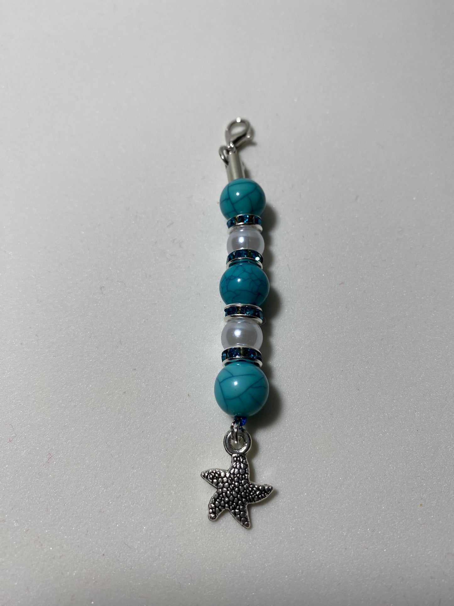 Silver Starfish Zipper Pull / Keychain Charm