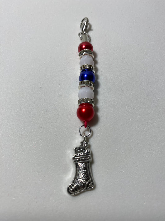 Christmas Stocking Zipper Pull / Keychain Charm