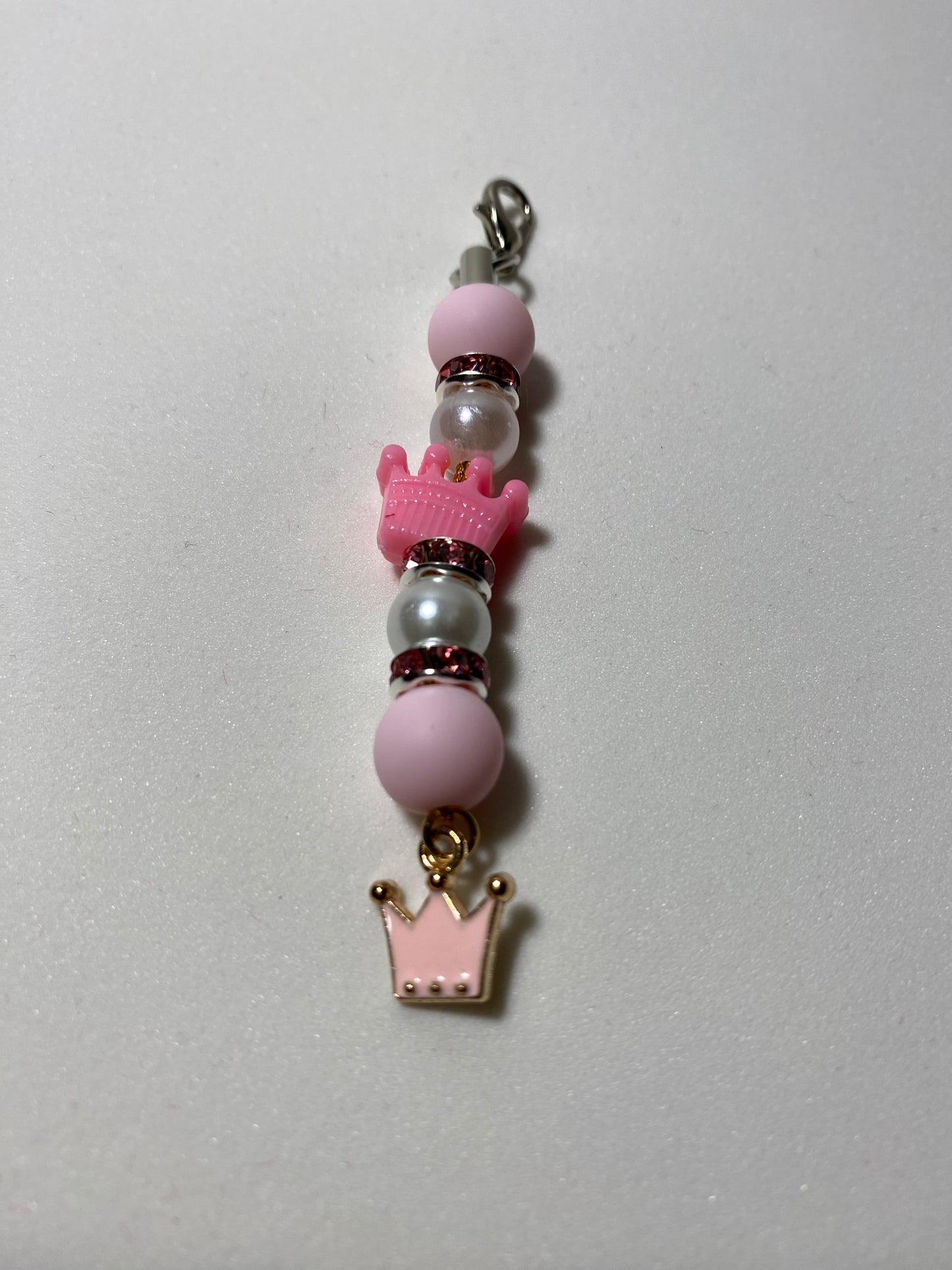 Pink Crown Zipper Pull / Keychain Charm