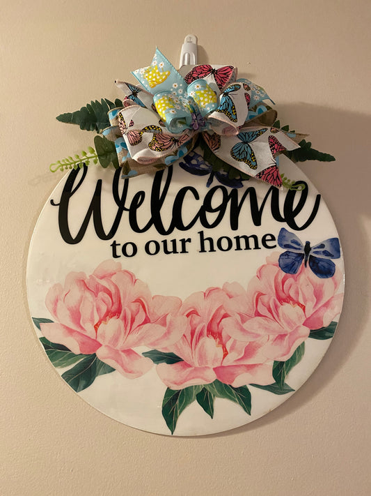 Floral Welcome Sign