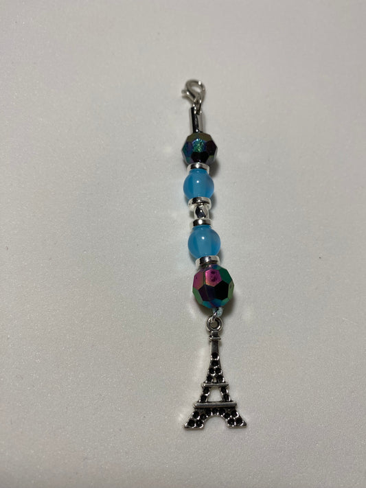 Silver Eiffel Tower Zipper Pull/ Keychain