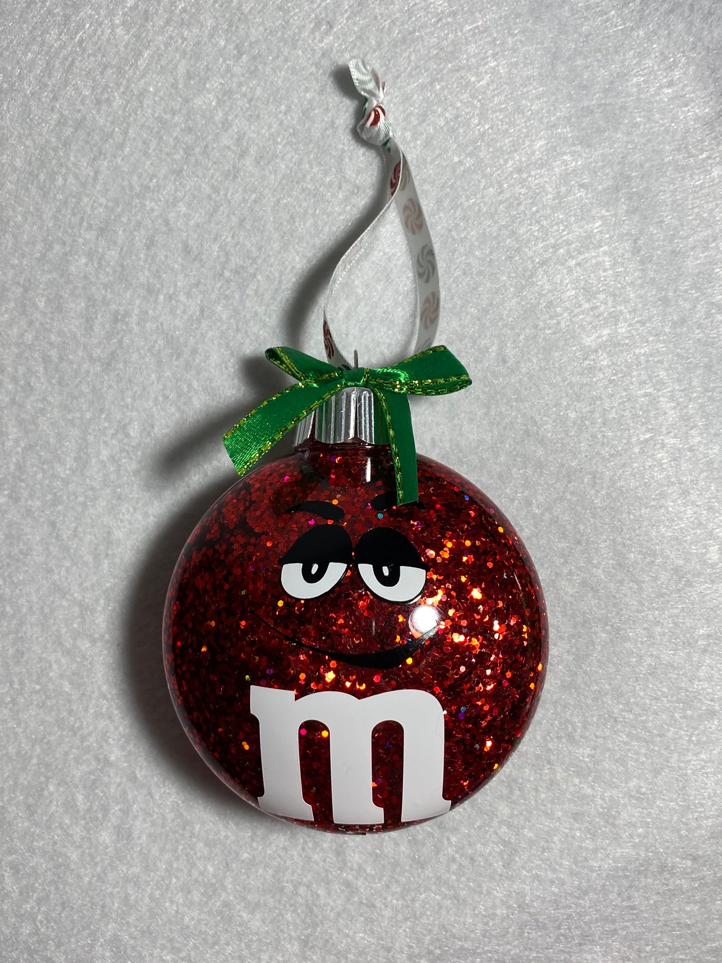 Red Glitter M&M Ornament