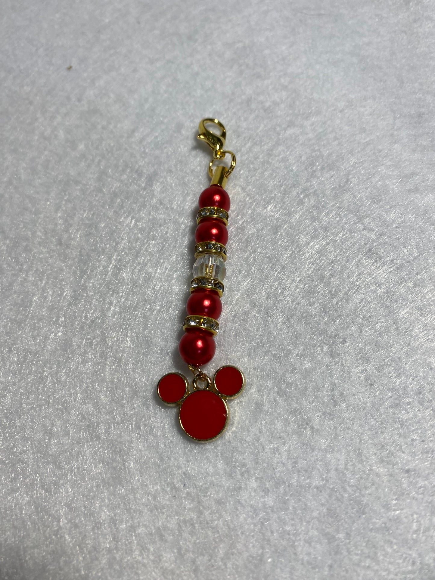 Red Mickey Zipper Pull / Keychain Charm