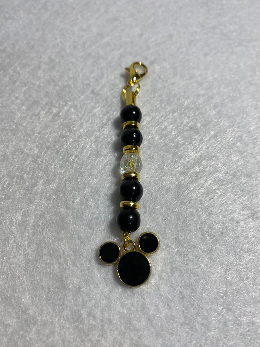 Black Mickey Zipper Pull / Keychain Charm