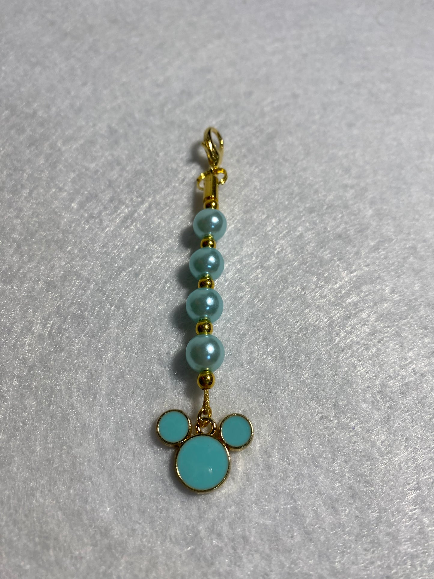 Blue Mickey Zipper Pull / Keychain Charm