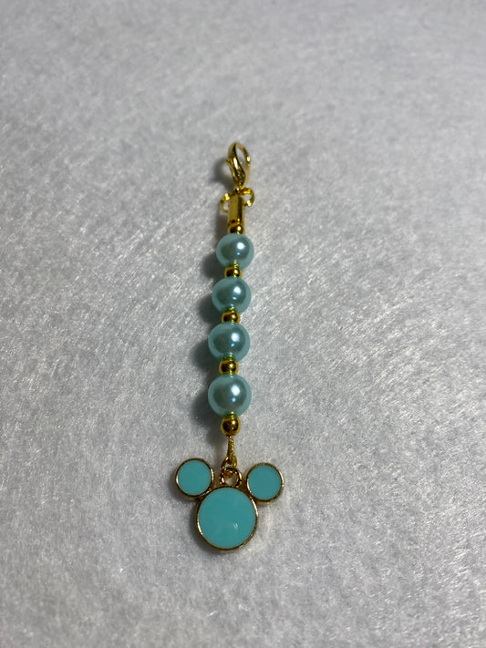 Blue Mickey Zipper Pull / Keychain Charm