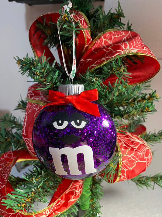 Purple M&M Ornament